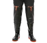 HWBZSZY Bottes Pluie Super Hautes 60 Cm, Bottes Cuissardes Imperméables pour Hommes Épaissies Résistantes À l'usure, Antidérapantes Chaussures Pêche PVC/Nylon Légères Bottes en Caoutchouc,Noir,36 EU