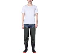 HWBZSZY Cuissardes Réglables en PVC pour Homme Et Femme Bottes en Caoutchouc De Pluie Polyvalentes 100% Imperméables sur Le Genou Pantalon De Pêche Cuissardes De Chasse Antidérapantes,Vert,43 EU