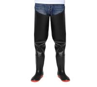 HWBZSZY Cuissardes Réglables en PVC pour Homme Et Femme Bottes en Caoutchouc De Pluie Polyvalentes 100% Imperméables sur Le Genou Pantalon De Pêche Cuissardes De Chasse Antidérapantes,Noir,42 EU
