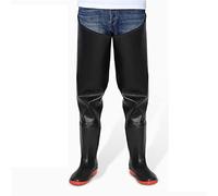HWBZSZY Cuissardes Réglables en PVC pour Homme Et Femme Bottes en Caoutchouc De Pluie Polyvalentes 100% Imperméables sur Le Genou Pantalon De Pêche Cuissardes De Chasse Antidérapantes,Noir,45 EU