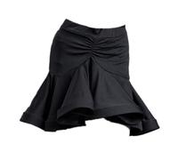 HWBZSZY Enfants Danse Latine Robe Pratique Demi-Jupe Léopard Salle de Bal Tango Salsa Samba Performance pour Femmes Filles Spandex Concours Examen Costumes de Danse,Noir,140