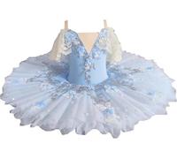 HWBZSZY Enfants Filles Paillettes Une Pièce Ballet Tenues Danse Gymnastique Justaucorps Tutu Jupe Robe Ballerine Costume Dos Nu Camisole Broderie Fleur Ballroom Vêtements De Danse,D,160