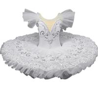 HWBZSZY Enfants Filles Paillettes Une Pièce Ballet Tenues Danse Gymnastique Justaucorps Tutu Jupe Robe Ballerine Costume Dos Nu Camisole Broderie Fleur Ballroom Vêtements De Danse,U,160