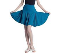 HWBZSZY Filles Jupe de Danse Latine Costume de Danse de Salon pour Enfants Salsa Tango Jupe plissée irrégulière Pratique Porter Danse Compétition Performance Robe Une Pièce,Bleu,120cm