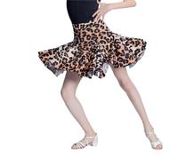 HWBZSZY Filles Jupe de Danse Latine Costume de Danse de Salon pour Enfants Salsa Tango Jupe plissée irrégulière Pratique Porter Danse Compétition Performance Robe Une Pièce,Marron,120cm