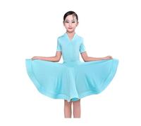 HWBZSZY Filles Latin Robes pour Enfants Ruffled Jupe Salle De Bal Danse Rumba Samba Compétition Danse Costume Carnaval Jazz Pratique Vêtements Dancewear,A9,150