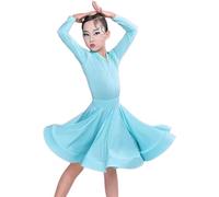 HWBZSZY Filles Latin Robes pour Enfants Ruffled Jupe Salle De Bal Danse Rumba Samba Compétition Danse Costume Carnaval Jazz Pratique Vêtements Dancewear,A8,170