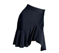 HWBZSZY Jupe de Danse Latine pour Fille, Taille Haute, vêtement de Pratique, Robe irrégulière, Tenue de Danse de Salon pour Enfants, Salsa, Tango, Samba, Jupe de fête de Danse Swing,Noir,120