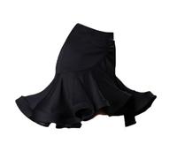 HWBZSZY Jupe de Danse Latine Taille Haute Adulte Femme Professionnelle Performance Printemps et été Danse Pratique Robe Demi-Jupe Irrégulière Samba Tango Rumba Danse Costume,Black a,S