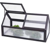 HWC-J45, serre, bois ®, réglable en continu 108x57x54cm ~ anthracite