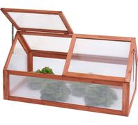HWC-J45, serre, bois ®, réglable en continu 108x57x54cm ~ brun