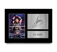 HWC Trading A4 A.J. Styles Cadeaux Imprimés Photo Autographe Signée pour les Fans de lutte - A4