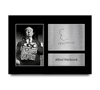 HWC Trading A4 Alfred Hitchcock Psycho Cadeaux imprimés autographes signés, Montage d'affichage de présentation pour les fans de cinéma - A4