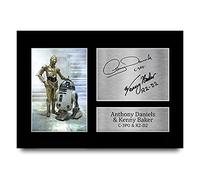 HWC Trading A4 Anthony Daniels & Kenny Baker Star Wars C-3PO R2-D2 Cadeaux Imprimé Signé Autographe Photo pour les fans de cinéma - A4