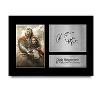 HWC Trading A4 Chris Hemsworth & Natalie Portman Thor Thor & Jane Foster Cadeaux Imprimé Signé Autographe Photo pour les fans de cinéma - A4