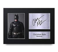 HWC Trading A4 Christian Bale The Dark Knight Batman Cadeaux Imprimé Signé Autographe Photo pour les fans de cinéma - A4