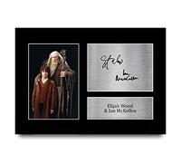 HWC Trading A4 Elijah Wood & Ian McKellen Lord of the Rings Cadeaux Imprimé Signé Autographe Photo pour les fans de cinéma - A4