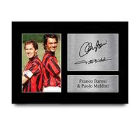 HWC Trading A4 Franco Baresi & Paolo Maldini A C Milan Cadeaux imprimés photo autographe signée pour les fans de football et les supporters - A4