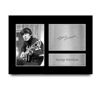 HWC Trading A4 George Harrison The Beatles Cadeaux Imprimé Signé Autographe Photo pour les fans de musique - A4