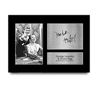 HWC Trading A4 George Lazenby & Diana Rigg James Bond On Her Majesty's Secret Service Cadeaux Imprimé Signé Autographe Photo pour les fans de cinéma - A4