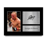HWC Trading A4 Georges St-Pierre Cadeaux Photo autographe signée imprimée pour les fans de MMA UFC - A4