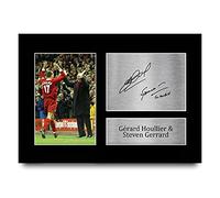 HWC Trading A4 Gerard Houllier & Steven Gerrard Liverpool Cadeaux imprimés photo autographe signée pour les fans de football et les supporters - A4