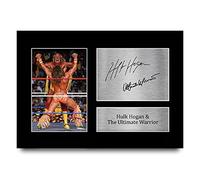 HWC Trading A4 Hulk Hogan & The Ultimate Warrior Cadeaux Imprimés Photo Autographe Signée pour les Fans de lutte - A4