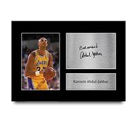 HWC Trading A4 Kareem Abdul-Jabbar LA Lakers Cadeaux imprimés photo autographe signée pour les fans de basket-ball - A4