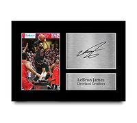 HWC Trading A4 LeBron James Cleveland Cavaliers Cadeaux imprimés photo autographe signée pour les fans de basket-ball - A4