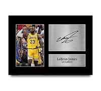 HWC Trading A4 Lebron James LA Lakers Cadeaux imprimés photo autographe signée pour les fans de basket-ball - A4