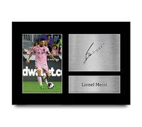 HWC Trading A4 Lionel Messi Inter Miami Cadeaux imprimés photo autographe signée pour les fans de football et les supporters - A4