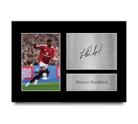 HWC Trading A4 Marcus Rashford Cadeaux imprimés photo autographe signée pour les fans de football et les supporters - A4