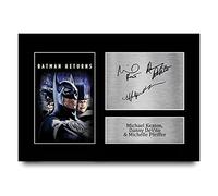HWC Trading A4 Michael Keaton Danny DeVito & Michelle Pfeiffer Batman Returns Cadeaux Imprimé Signé Autographe Photo pour les fans de cinéma - A4