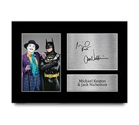 HWC Trading A4 Michael Keaton & Jack Nicholson Batman Cadeaux Imprimé Signé Autographe Photo pour les fans de cinéma - A4