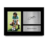 HWC Trading A4 Michel Platini Saint-Etienne Cadeaux imprimés photo autographe signée pour les fans de football et les supporters - A4