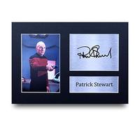 HWC Trading A4 Patrick Stewart Star Trek Cadeaux Imprimé Signé Autographe Photo pour les fans d’émissions de télévision - A4