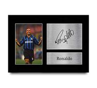 HWC Trading A4 Ronaldo Inter Milan Cadeaux imprimés photo autographe signée pour les fans de football et les supporters - A4