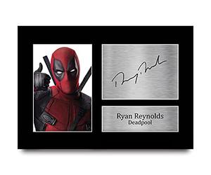 HWC Trading A4 Ryan Reynolds Deadpool Cadeaux Imprimé Signé Autographe Photo pour les fans de cinéma - A4