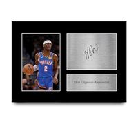 HWC Trading A4 Shai Gilgeous-Alexander Oklahoma City Thunder Basketball Cadeaux imprimés photo autographe signée pour les fans de basket-ball - A4