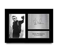 HWC Trading A4 Steve McQueen Bullitt Cadeaux Imprimé Signé Autographe Photo pour les fans de cinéma - A4
