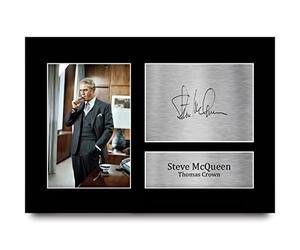 HWC Trading A4 Steve McQueen The Thomas Crown Affair Cadeaux Imprimé Signé Autographe Photo pour les fans de cinéma - A4