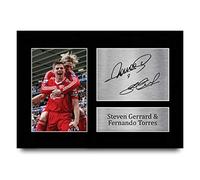 HWC Trading A4 Steven Gerrard & Fernando Torres Liverpool Cadeaux imprimés photo autographe signée pour les fans de football et les supporters - A4