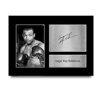 HWC Trading A4 Sugar Ray Robinson Cadeaux photo autographe signée imprimée pour les fans de boxe - A4