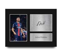 HWC Trading Achraf Hakimi Paris Blue and Reds Cadeaux imprimés photo autographe signée pour les fans de football et les supporters - A4