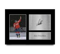 HWC Trading Alex Ovechkin Washington Capitals Cadeaux imprimés autographes signés pour les fans de hockey sur glace - A4