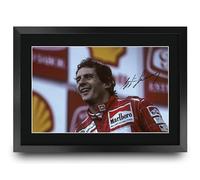 HWC Trading Ayrton Senna Cadeaux imprimés photo autographe signée pour les fans de Formule 1 (ID-000116) - A3 Encadré
