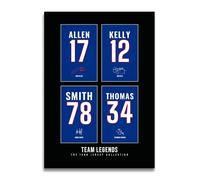HWC Trading Bills Legends Jersey Autographe Signé Affiche Imprimée A4 Idée | Carte à Fort Grammage, Compatible avec tout Cadre Standard, Livré à Plat, Idée Cadeau Souvenir