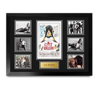 HWC Trading Cat Ballou Affiche de Film Signée A2 Deluxe Encadrée | Autographes Reproduits Imprimés, Cadre Noir Fabriqué dans notre Atelier au Royaume-Uni, Prêt à Accrocher