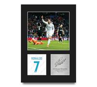 HWC Trading Cristiano Ronaldo Real Madrid Cadeaux imprimés photo autographe signée pour les fans de football et les supporters - A4 Portrait