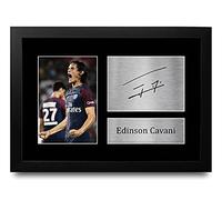 HWC Trading Edinson Cavani Paris Blue and Reds Cadeaux imprimés photo autographe signée pour les fans de football et les supporters - A4 Encadré